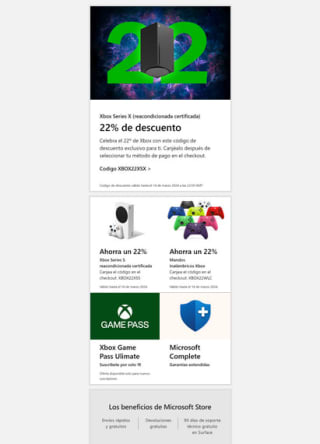 Código Ahorro exclusivo para Xbox en Microsofts
