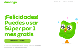 Súper Duolingo 1 mes Gratis