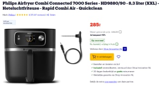 Philips Airfryer XXL Combi Connected 7000 Series HD9880/90 (8,3L) voor €285 bij Bol