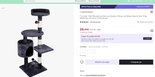 Árbol Rascador para Gato, para Escalar, 3 Alturas por 26,99€ (16,99€ nuevo usuario)