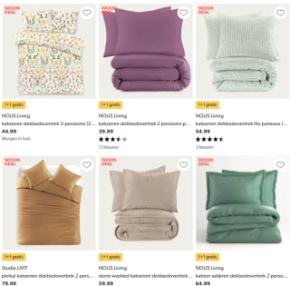 1+1 gratis op veel beddengoed via Wehkamp