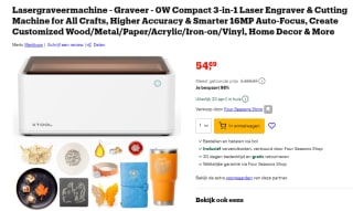 [Prijsfout] Xtool Lasergraveermachine 0W Compact 3-in-1 Laser Engraver voor €54,99 bij Bol