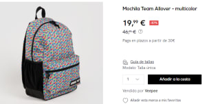Mochila Arena Team Allover por 19.99€