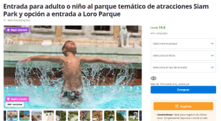 Entrada adulto o niño al parque temático atracciones Siam Park desde 15€