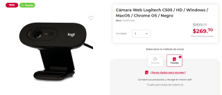 Cámara Web Logitech C505 HD por $270 en Office Depot