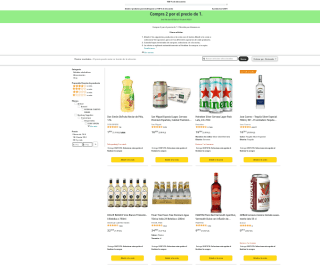 Oferta 2x1 Cervezas y bebidas en Amazon