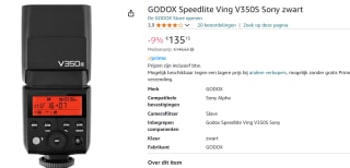 Godox Speedlite V350S flitser voor Sony voor €135,15 bij Amazon