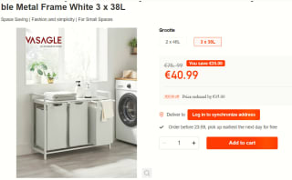 ACAZA Wasmand - 3 vakken voor €40,99 bij Ochama