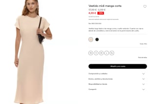 Vestido largo básico de manga corta y cuello redondo por 4.99€