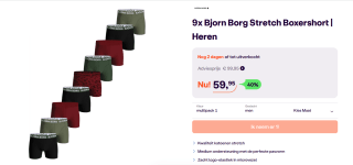Bjorn Borg Cotton Stretch Boxer 9-pack voor €59,95 bij Ibood