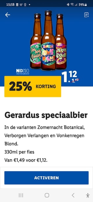 Gerardus speciaalbier voor €1,12 bij de Lidl
