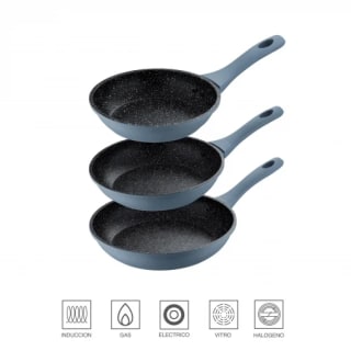 Set 3 Sartenes de Aluminio Forjado Inducción 18, 22 y 26 cm SAN IGNACIO Niza por 17,94€