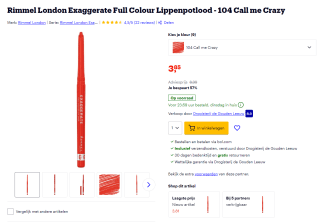 Rimmel London Exaggerate lippotlood voor €3,75