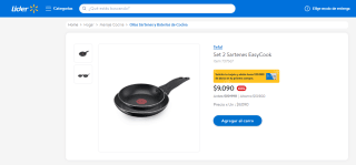 Set de 2 sartenes Easycook por $9.090