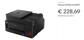 Canon Pixma G7050 printer voor €228,69 bij Dustinhome