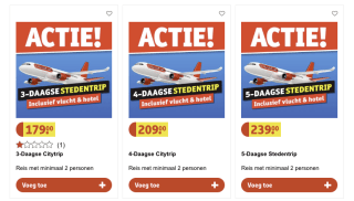 3/4 of 5 daagse stedentrip vanaf 179 euro