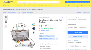 Cuna Playard + Gimnasio 6 en 1 Tiny Love por $115.223