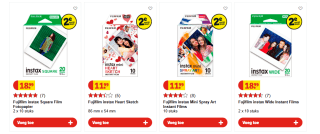 2e halve prijs op alle Fujifilm Instax producten bij Kruidvat