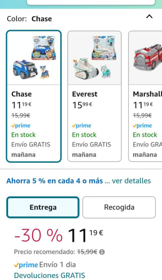 Coche Policía Patrulla Canina por 11,19€.