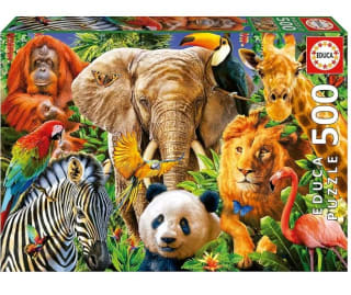 Puzzle 500 Piezas Collage De Animales Salvajes marca Educa por 4,95€