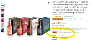 Cervezas 1906 Pack Familia 24 botellines por 18,87€