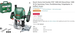 Bosch POF1400ACE + 6-delige frezenset voor €111,99 via Amazon Prime