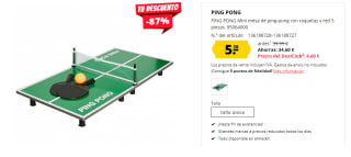 Mini mesa de ping-pong con raquetas y red 5 piezas por 5.39€