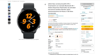 Smartwatch Amazfit GTR 2 negro por solo 69,64€€