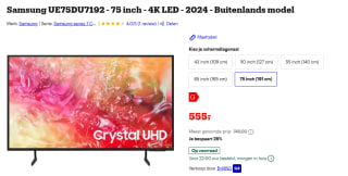 SAMSUNG UE75DU7192 - 75 inch - 4K UHD voor €555 bij Bol