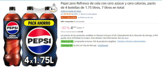 3 Packs de 4 Botellas de Pepsi Zero 1.75L MPK4 por 8.93€
