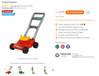 Speelgoed Grasmaaier voor €7 bij Lobbes