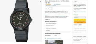 Montre Casio MQ-24 à 11,67€