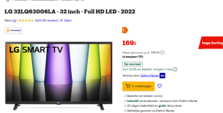 LG FHD 32LQ63006LA.AEU tv 81,3 cm (32") Full HD Smart TV Wifi voor €169 bij Bol