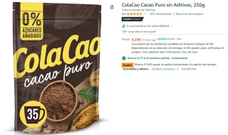 Cacao soluble puro sin azúcares añadidos Cola Cao sin gluten 250 g. por 2.88€