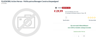 PLAYMOBIL Action Heroes - Politie patrouillewagen voor €29,99 bij Alternate