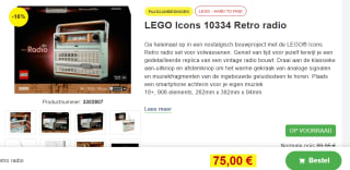 LEGO Retro Radio 10334 voor €75 bij Proshop