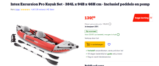 INTEX™ Excursion Pro K2 Opblaasbare Kajak - 2 persoons voor €139,99 bij Bol