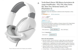 Auriculares de Juego Amplificados marca Turtle Beach Recon 200 en color Blanco por 23,99€