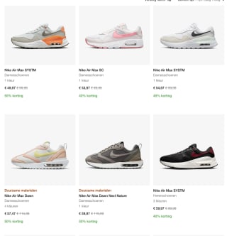 Nike Air Max Sneakers vanaf 35,97 euro