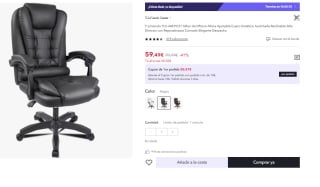 Sillón giratorio con Altura ajustable y respaldo reclinable por 59.49€ (Cuenta Nueva 47.49€)