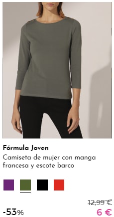 Camisetas Green Coast y Fórmula Joven por 6€