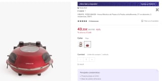 Horno Eléctrico de Pizzas a la Piedra por 30,34€