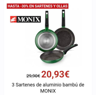 Hasta un -30% en Sartenes y Ollas desde Carrefour.