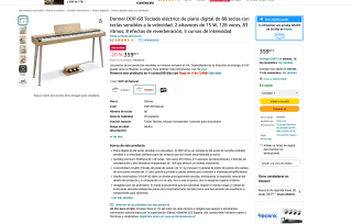 Donner DDP-60 Teclado eléctrico de piano digital por solo 359€