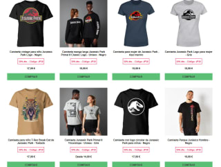 -30% de descuento en ropa de Jurasik Park