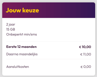 Youfone Sim only 15 GB onbeperkt bellen/smsen voor €10