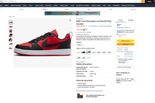 Zapatilla Nike Court Borough Low Recraft (GS) Rojo y Negro por 32,45€
