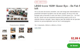 Lego Icons Queer Eye "De Fab 5 loft" (10291) voor €52,99 bij Proshop