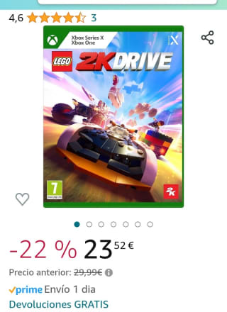 LEGO 2K Drive Xbox X/One por 23,52€.