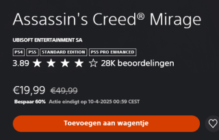 Assassin's Creed® Mirage voor €19,99 in de Playstation Store